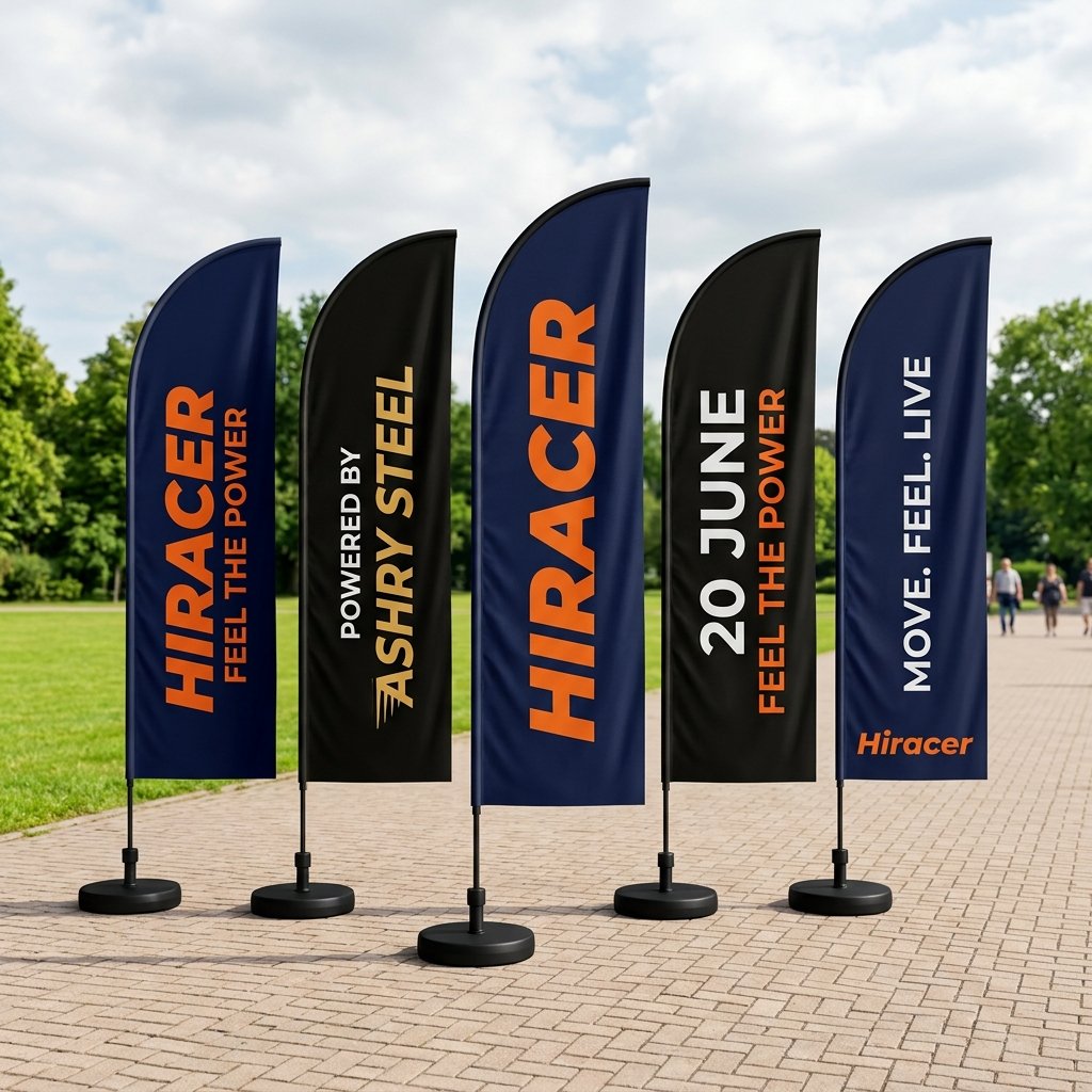 Feather flags with Hiracer & Ashry Steel