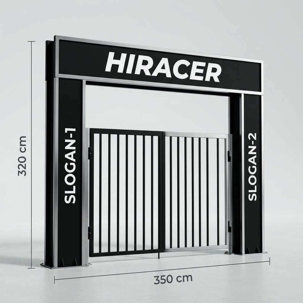 Entry Gate with Hiracer branding